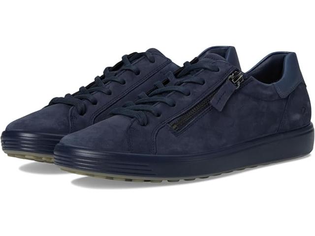 (取寄) エコー レディース ソフト 7 サイド ジップ レース スニーカー ECCO women Soft 7 Side Zip Lace Sneakers Marine Nubuck/Greystone llic