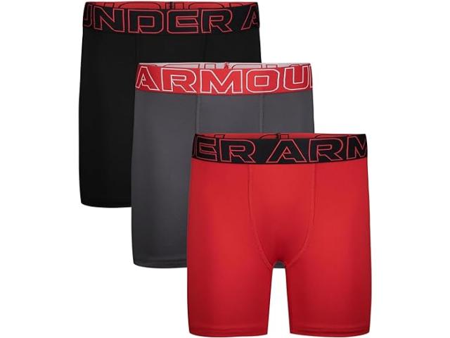 (取寄) アンダーアーマー キッズ ボーイズ パフォーマンス テック ソリッド 3-パック ボクサー ブリーフ (ビッグ キッズ) Under Armour Kids boys Under Armour Kids Under Armour Kids Performance Tech Solid 3-Pack Boxer Briefs (Big Kids) Black/Red