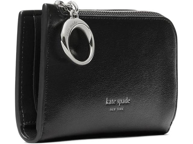 (取寄) ケイトスペード レディース ハロ ファイン グレイン レザー スモール スリム バイフォールド ウォレット Kate Spade New York women Halo Fine Grain Leather Small Slim Bifold Wallet Black