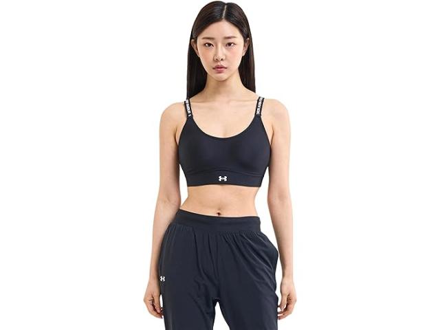 (取寄) アンダーアーマー レディース インフィニティ ミッド インパクト スポーツ ブラ Under Armour women Under Armour Infinity Mid Impact Sports Bra Black/White