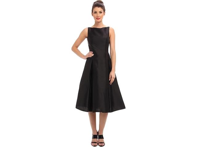 (取寄) アドリアナ パぺル レディース スリーブレス ティー レングス ドレス Adrianna Papell women Sleeveless Tea Length Dress Black