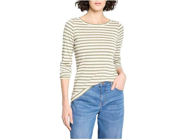 (取寄) ニックゾー レディース ロング スリーブ ストライプ ボート ティー NIC+ZOE women Long Sleeve Stripe Boat Tee Green Multi