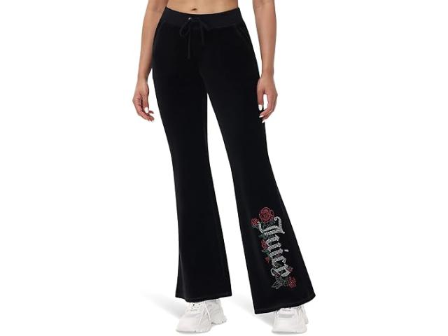 (取寄) ジューシークチュール レディース ヘリテージ ロウ ライズ スナップ ポケット トラック パンツ Juicy Couture women Heritage Low Rise Snap Pocket Track Pants Liquorice 1
