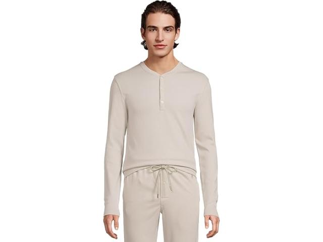 (取寄) ラルフローレン メンズ ヘリンボーン ロング スリーブ ヘンリー アンド パジャマ パンツ セット Polo Ralph Lauren men Herringbone Long Sleeve Henley & Pajama Pant Set Desert Grey 1