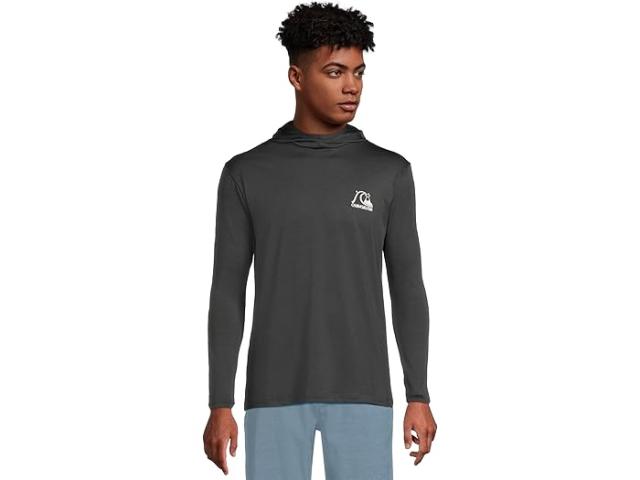 (取寄) クイックシルバー メンズ DNA ロゴ サーフ ロング スリーブ フーデット サーフ ティー Quiksilver men DNA Logo Surf Long Sleeve Hooded Surf Tee Phantom Heather