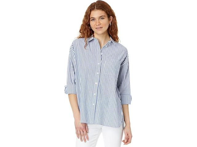 (取寄) メイドウェル レディース ザ オーバーサイズ ストレート ヘム シャツ イン シグニチャー ポプリン Madewell women The Oversized Straight Hem Shirt in Signature Poplin Pure Blueの通販は