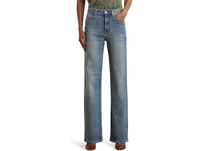 (取寄) ローレン ラルフローレン レディース ハイライズ ワイド-レッグ ジーンズ Lauren Ralph Lauren women High-Rise Wide-Leg Jeans Alicia Wash