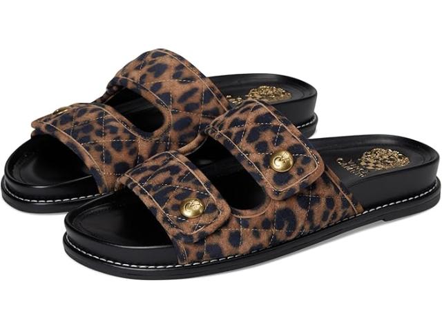 (取寄) ヴィンスカムート レディース キルテッド ダブル バンド スライド サンダル Vince Camuto women Graysin Quilted Double Band Slide Sandals Camel