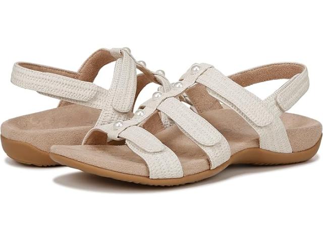 (取寄) バイオニック レディース アンバー パール アンクル ストラップ VIONIC women VIONIC Amber Pearl Ankle Straps Cream White Faux Leatherの通販は 16,560円