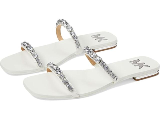 (取寄) マイケルコース レディース ジェッサ フラッツ サンダル MICHAEL Michael Kors women Jessa Flat Sandal Optic White
