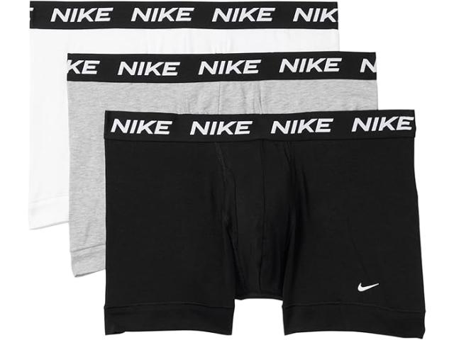 (取寄) ナイキ メンズ オール デイ コットン ストレッチ ウィズ フライ トランク 3-パック Nike men All Day Cotton Stretch with Fly Trunk 3-Pack White/Heather Grey/Black