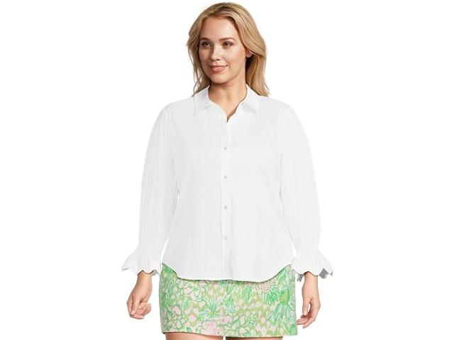 (取寄) リリー ピュリッツァー レディース ザ リクラック ライリリー シャツ Lilly Pulitzer women The Ricrac Lilly Shirt Resort White