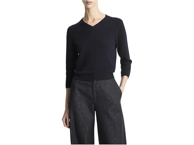 (取寄) ヴィンス レディース 3/4 スリーブ V-ネック セーター Vince women 3/4 Sleeve V-neck Sweater Coastal Blue