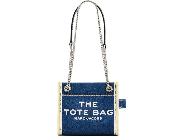 (取寄) マークジェイコブス レディース ザ デニム チェイン クロスボディ トート バッグ Marc Jacobs women Marc Jacobs The Denim Chain Crossbody Tote Bag Dark Wash