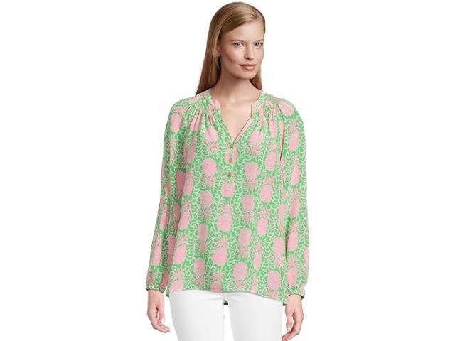 (取寄) リリー ピュリッツァー レディース エルザ トップ Lilly Pulitzer women Elsa Top Fauna Green Party Like A Pineapple