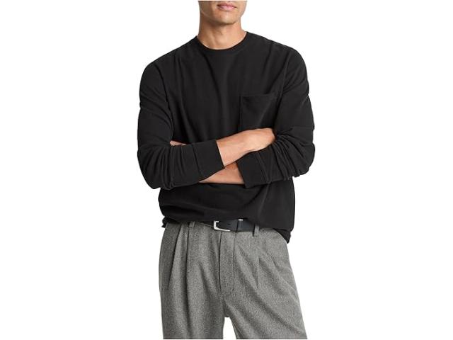 (取寄) ヴィンス メンズ スエ—デッド ジャージ ポケット クルー Vince men Sueded Jersey Pocket Crew Black