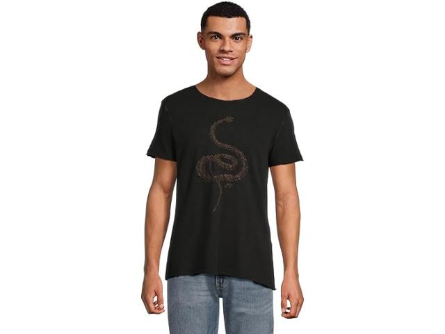 (取寄) ジョン バルベイトス メンズ ファイン ライン ティー John Varvatos men Fine Line Tee KG7097W25 Black