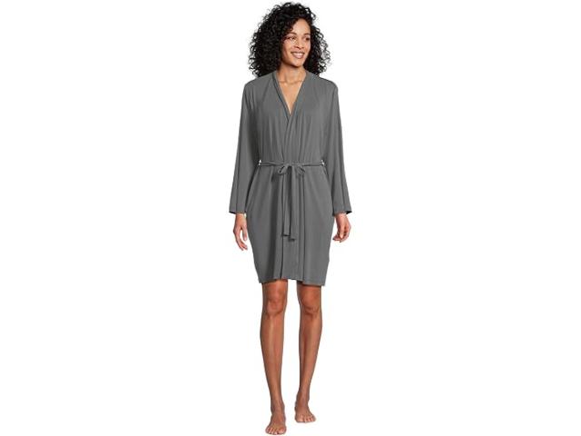 (取寄) ベアフットドリームス レディース ジャージ ミディ ローブ Barefoot Dreams women Jersey Midi Robe Dark Steel Blue