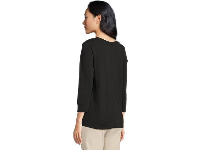 (取寄) エリオット ローレン レディース エンザイム ウォッシュ ジャージ - V ネック スリーブ ティー Elliott Lauren women Enzyme Wash Jersey - V neck -3/4 Sleeve Tee Black