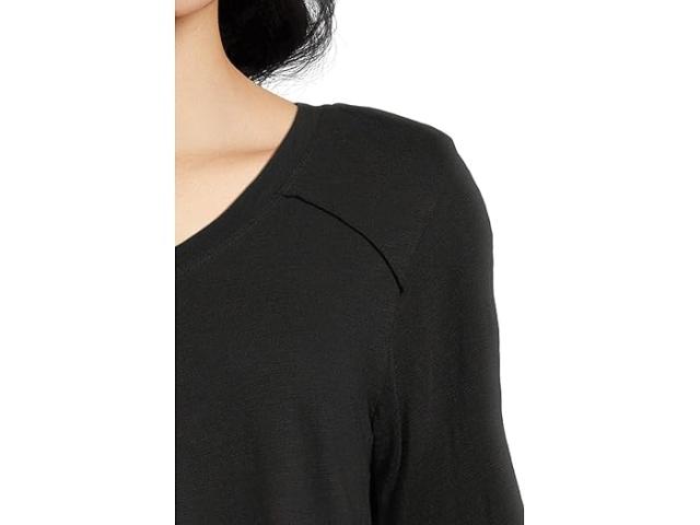 (取寄) エリオット ローレン レディース エンザイム ウォッシュ ジャージ - V ネック スリーブ ティー Elliott Lauren women Enzyme Wash Jersey - V neck -3/4 Sleeve Tee Black