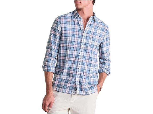 (取寄) ヴィンヤードヴァインズ メンズ プレイド スラブ シャツ Vineyard Vines men Nobadeer Plaid Islnd Slub Shirt Smoke Blue