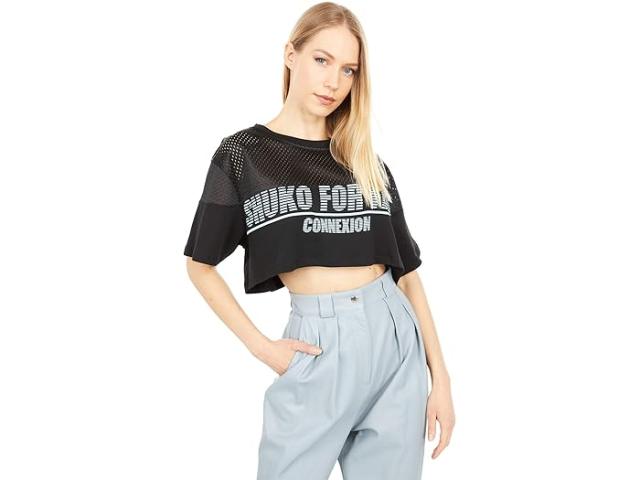 (取寄) フェイスコネクション レディース シューコ クロップド オーバーサイズ ティー Faith Connexion women Faith Connexion Shuko Cropped Oversized Tee Blackの通販は