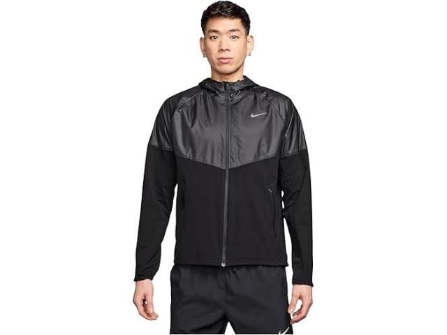 (取寄) ナイキ メンズ サーマ-フィット リペル ウィンターライズド マイラー ジャケット Nike men Therma-FIT Repel Winterized Miler Jacket Black/Anthracite/Reflective Silver
