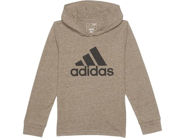 (取寄) アディダス キッズ ボーイズ フーデット スノー ヘザー Ls ティー (ビッグ キッズ) adidas Kids boys Hooded Snow Heather Ls Tee (Big Kids) Blanch Cargo Heatherの通販は 11,260円