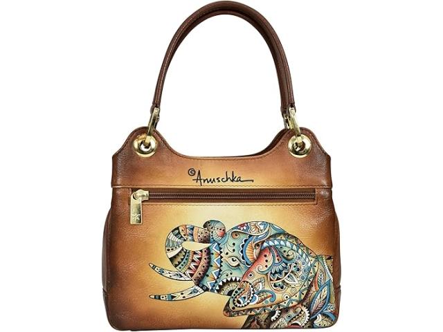 (取寄) アヌシュカ レディース サッチェル ウィズ クロスボディ ストラップ 708 Anuschka women Anuschka Satchel with Crossbody Strap 708 Elephant Mandala