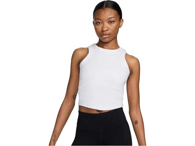 (取寄) ナイキ レディース ワン フィッティド ドライ-フィット クロップド タンク トップ Nike women One Fitted Dri-fit Cropped Tank Top White