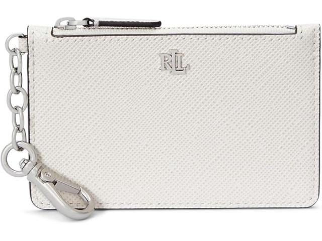 (取寄) ローレン ラルフローレン レディース クロスハッチ レザー ジップ カード ケース Lauren Ralph Lauren women Crosshatch Leather Zip Card Case Soft White