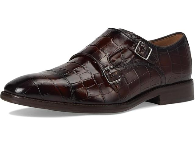 (取寄) ジョンストン&マーフィー メンズ サリバン ダブル バックル キャップ トゥ Johnston & Murphy men Sullivan Double Buckle Cap Toe Mahogany Croc Embossed Italian Calfskin 取寄) ジョンストン&マーフィー メンズ サリバン ダブル バックル