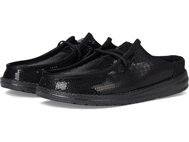 (取寄) ヘイ デュード レディース ウェンディ スリップ シークイン Hey Dude women Wendy Slip Sequin Black