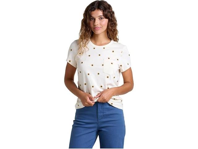 (取寄) トードアンドコー レディース プリモ ショート スリーブ クルー エンブロイダー Toad&Co women Primo Short Sleeve Crew Embroidered Salt Sunflower Embroidery