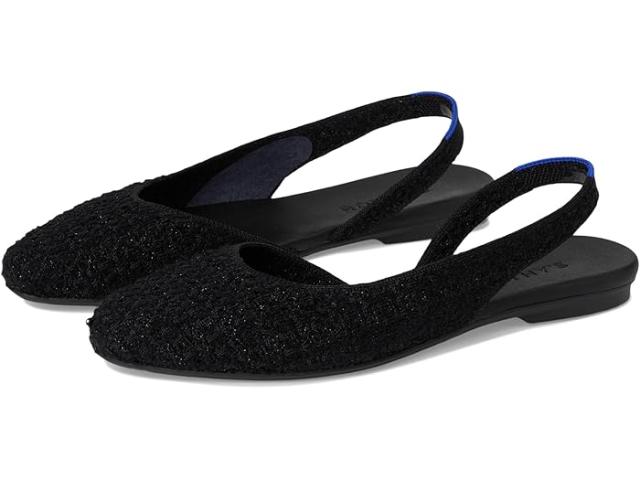(取寄) レディース ザ アーモンド スリングバック Rothy's women The Almond Slingback Black Boucle