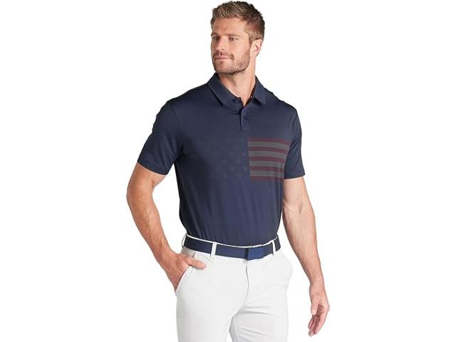 (取寄) プーマ ゴルフ メンズ ヴァリション フロッグ ストライプ ポロ PUMA Golf men Volition Flag Stripe Polo Deep Navyの通販は