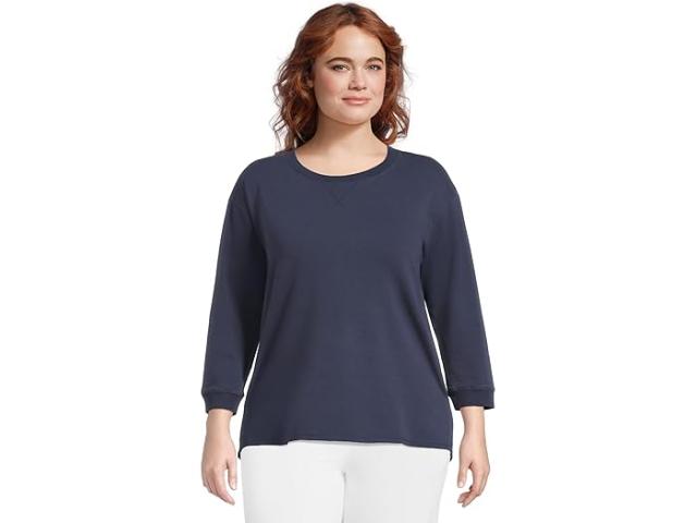 (取寄) モッドオードック レディース 3/4 スリーブ ハイ-ロー チュニック ウィズ サイド スリッツ Mod-o-doc women 3/4 Sleeve Hi-Lo Tunic with Side Slits Vibrant Navy