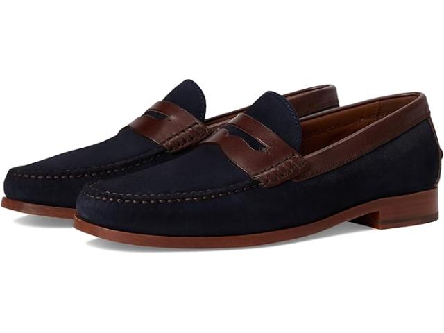 (取寄) ジョンストン&マーフィー コレクション メンズ ボールドウィン ペニー Johnston & Murphy Collection men Baldwin Penny Navy Waxed English Suede/Brown Full Grain