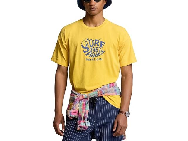 (取寄) ラルフローレン メンズ ビンテージ フィット ジャージ グラフィック T-シャツ Polo Ralph Lauren men Vintage Fit Jersey Graphic T-Shirt Signal Yellowの通販は