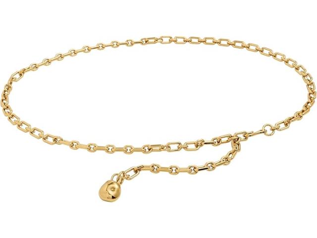 (取寄) メイドウェル レディース ループ チェイン ベルト Madewell women Loop Chain Belt Coffee Gold