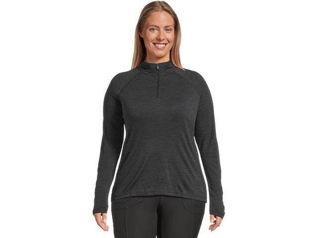 (取寄) スマートウール レディース クラシック サーマル メリノ ベース レイヤー 1/4 ジップ プラス Smartwool women Classic Thermal Merino Base Layer 1/4 Zip Plus Charcoal Heather
