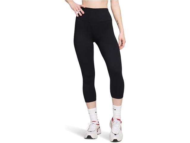 (取寄) ナイキ レディース ワン ハイウエスト クロップ レギングス Nike women One High-Waisted Crop Leggings Black