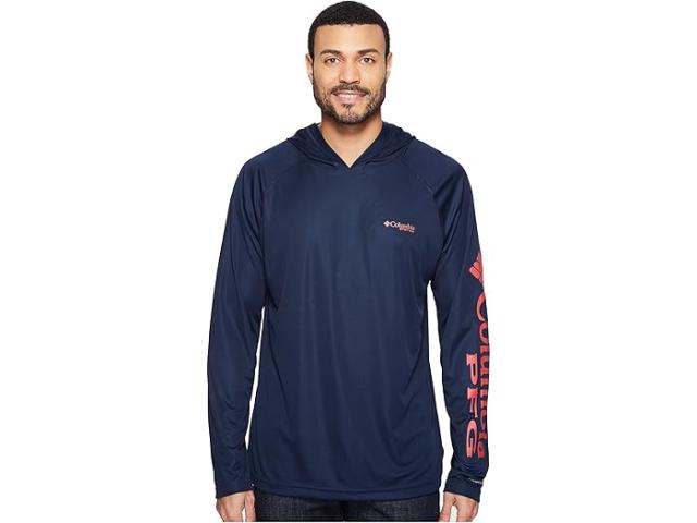 (取寄) コロンビア メンズ ターミナル タックル パーカー Columbia men Terminal Tackle Hoodie Collegiate Navy/Sunset Red Logo