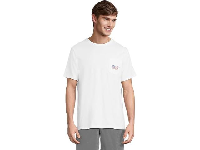 (取寄) ヴィンヤードヴァインズ メンズ ショート スリーブ ホエール ポケット T-シャツ Vineyard Vines men Short Sleeve Whale Pocket T-Shirt White Cap