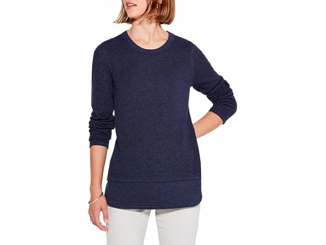(取寄) ニックゾー レディース ワッフル バイタル クルー ネック セーター NIC+ZOE women NIC+ZOE Waffle Vital Crew Neck Sweater Dark Indigoの通販は