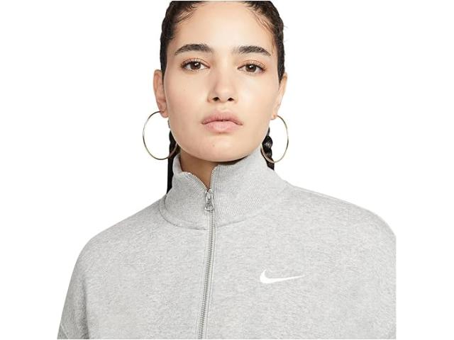 (取寄) ナイキ レディース スポーツウェア フェニックス フリース 1/4-ジップ クロップド スウェットシャツ Nike women Sportswear Phoenix Fleece 1/4-zip Cropped Sweatshirt Dark Grey Heather/Sail
