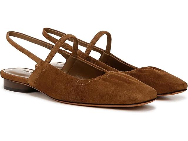 (取寄) ヴィンス レディース ベニス スリングバックス Vince women Venice Slingbacks Elm Wood Brown Suede