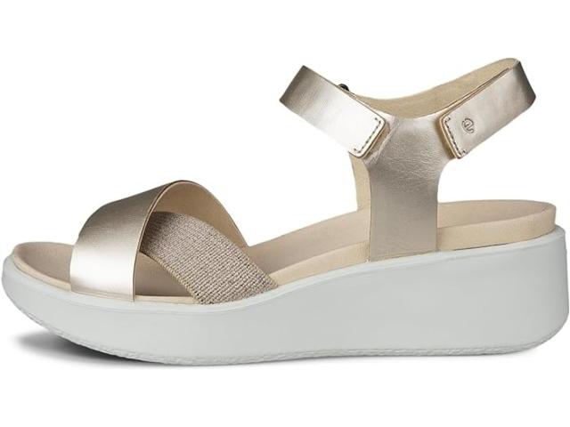 (取寄) エコー レディース フロート ウェッジ ラグジュアリー クロスバンド ECCO women ECCO Flowt Wedge Luxury Crossband Pure White Gold_2