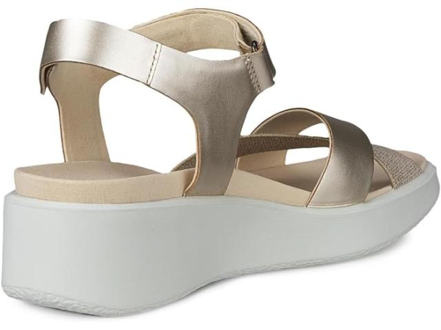 (取寄) エコー レディース フロート ウェッジ ラグジュアリー クロスバンド ECCO women ECCO Flowt Wedge Luxury Crossband Pure White Gold_3