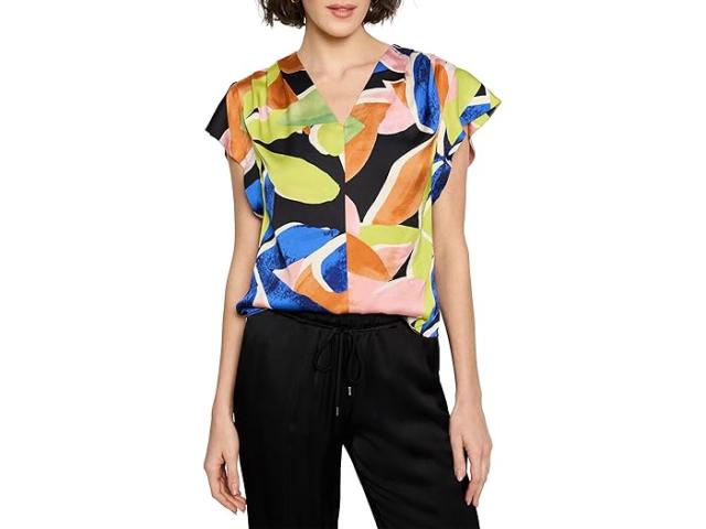 (取寄) ニックゾー レディース メガ ブルームス フラッター ウーブン トップ NIC+ZOE women Mega Blooms Flutter Woven Top Green Multi